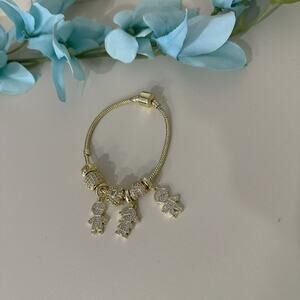 18K Gold Plated XP Women European Style Charm Bracelet‎ Oro Laminado
